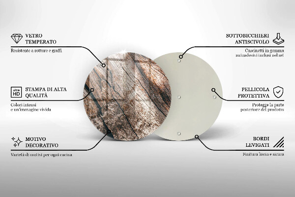 Glas Ceranfeldabdeckung Holzstruktur