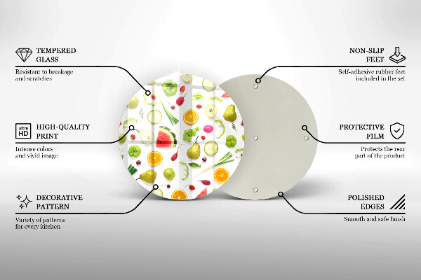 Glas Ceranfeldabdeckung Obst- und Gemüsemuster