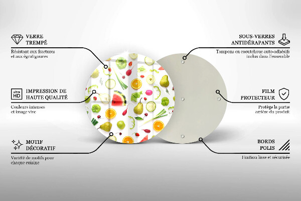 Glas Ceranfeldabdeckung Obst- und Gemüsemuster