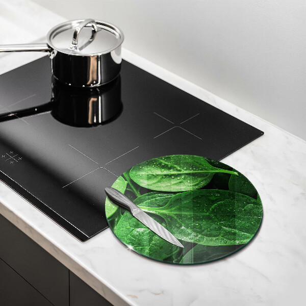 Glas Ceranfeldabdeckung Basilikumblätter