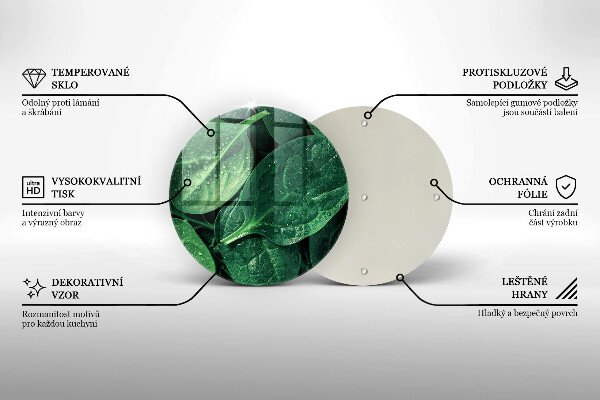 Glas Ceranfeldabdeckung Basilikumblätter