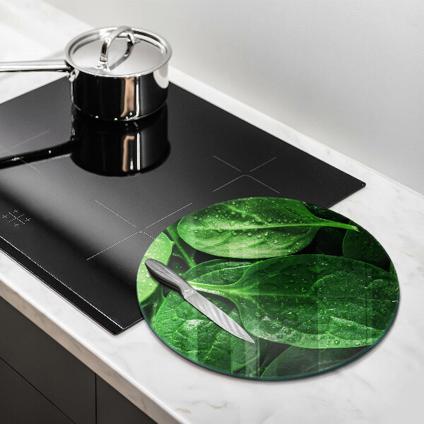 Glas Ceranfeldabdeckung Basilikumblätter