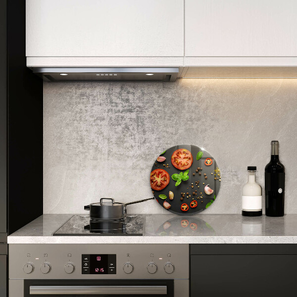 Glas Ceranfeldabdeckung Spritzschutz Tomaten und Gewürze