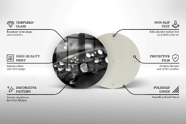 Glas Ceranfeldabdeckung Spritzschutz Tautropfen auf den Blättern