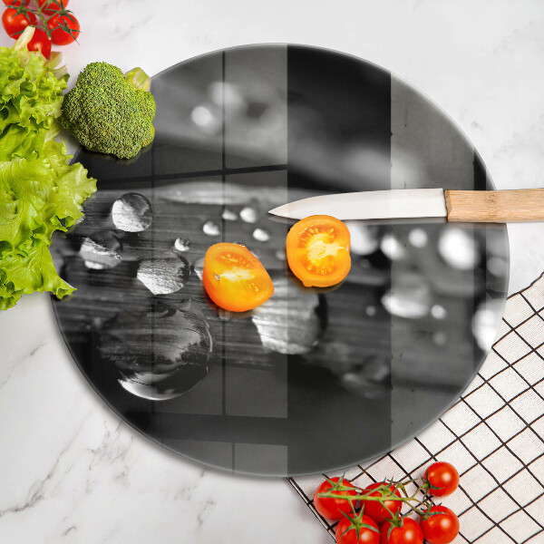 Glas Ceranfeldabdeckung Spritzschutz Tautropfen auf den Blättern