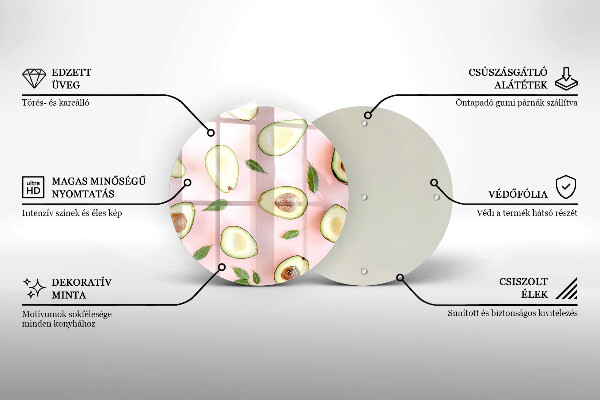 Glas Ceranfeldabdeckung Spritzschutz Avocado-Muster