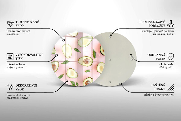 Glas Ceranfeldabdeckung Spritzschutz Avocado-Muster