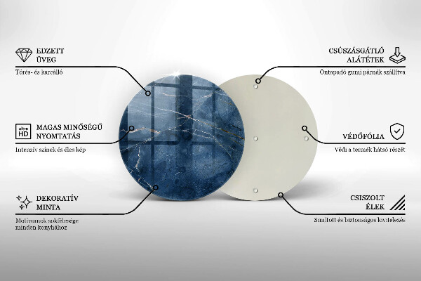 Glas Ceranfeldabdeckung Spritzschutz Marmorsteinstruktur