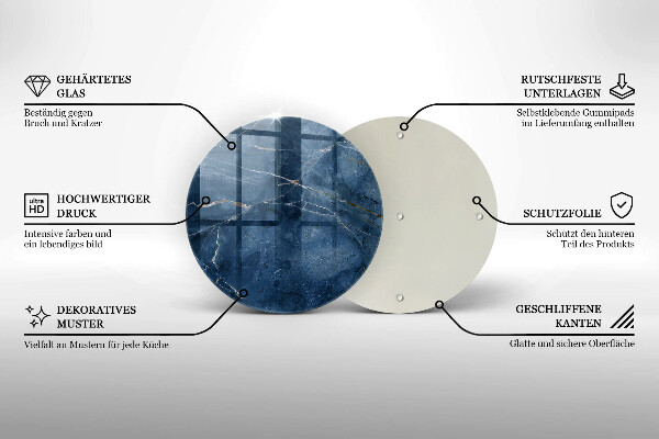 Glas Ceranfeldabdeckung Spritzschutz Marmorsteinstruktur