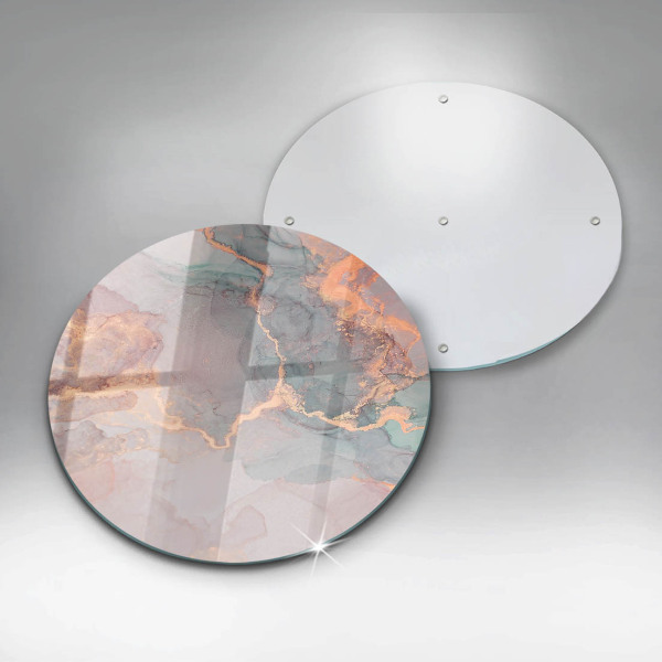 Glas Ceranfeldabdeckung Spritzschutz Marmor mit Gold