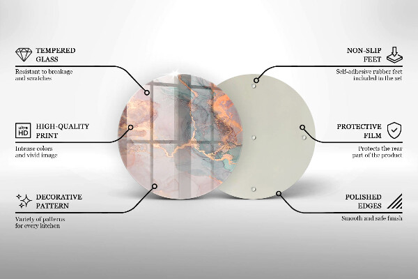 Glas Ceranfeldabdeckung Spritzschutz Marmor mit Gold