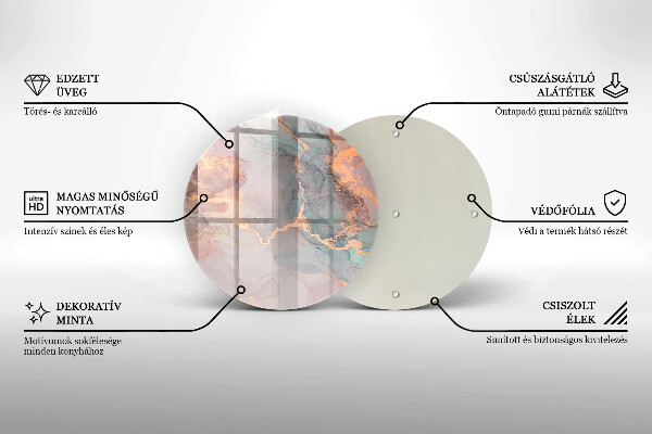 Glas Ceranfeldabdeckung Spritzschutz Marmor mit Gold