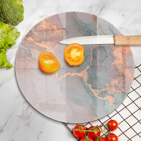 Glas Ceranfeldabdeckung Spritzschutz Marmor mit Gold