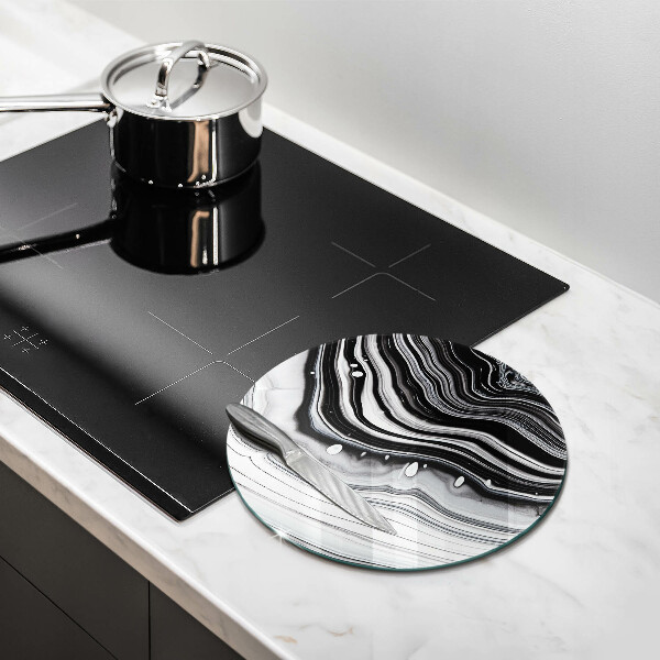 Glas Ceranfeldabdeckung Spritzschutz Tintenabstraktion