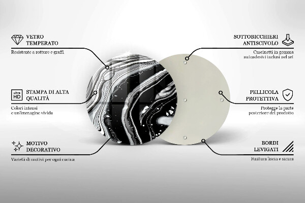 Glas Ceranfeldabdeckung Spritzschutz Tintenabstraktion