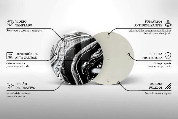 Glas Ceranfeldabdeckung Spritzschutz Tintenabstraktion