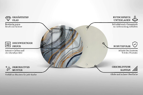 Glas Ceranfeldabdeckung Spritzschutz Rock mit Gold