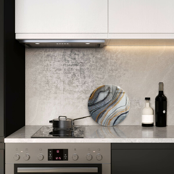 Glas Ceranfeldabdeckung Spritzschutz Rock mit Gold