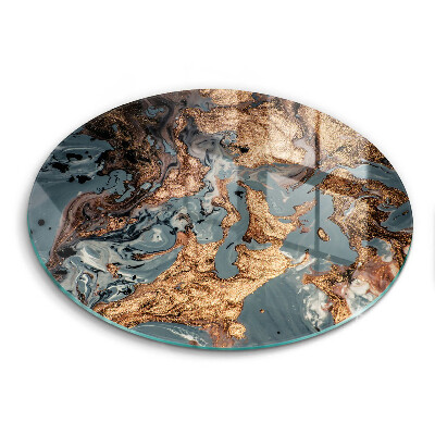 Glas Herdabdeckplatte Goldene Felsstruktur