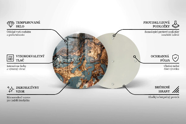 Glas Herdabdeckplatte Goldene Felsstruktur