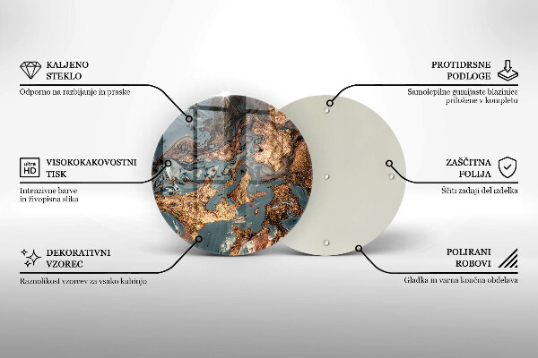 Glas Herdabdeckplatte Goldene Felsstruktur