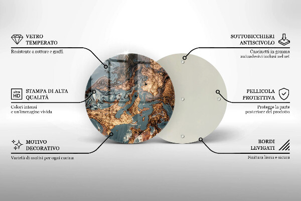 Glas Herdabdeckplatte Goldene Felsstruktur