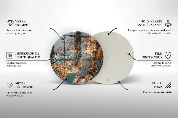 Glas Herdabdeckplatte Goldene Felsstruktur