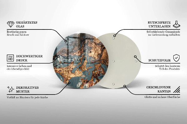 Glas Herdabdeckplatte Goldene Felsstruktur