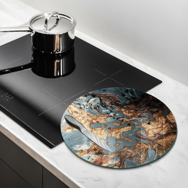 Glas Herdabdeckplatte Goldene Felsstruktur