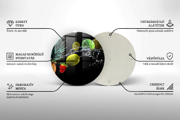 Glas Herdabdeckplatte Früchte im Wasser