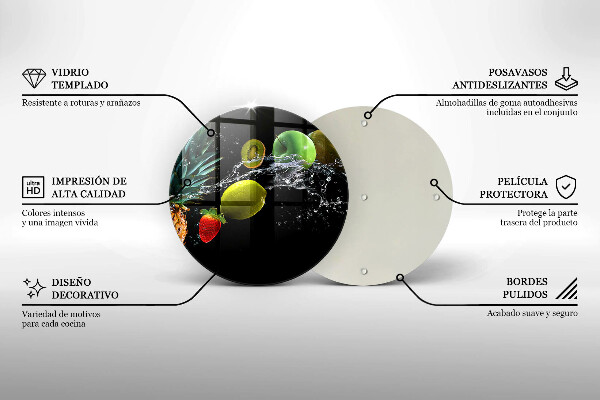 Glas Herdabdeckplatte Früchte im Wasser