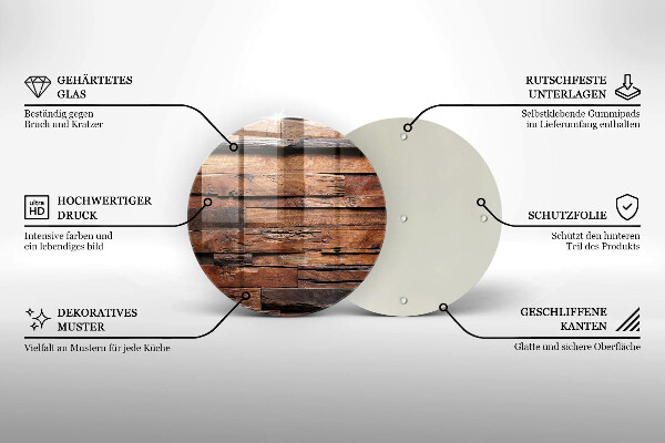 Glas Ceranfeldabdeckung Spritzschutz Dekorative Holzbretter