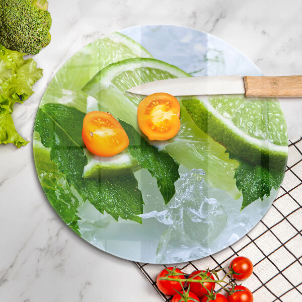 Glas Ceranfeldabdeckung Spritzschutz Limette Minze und Eis