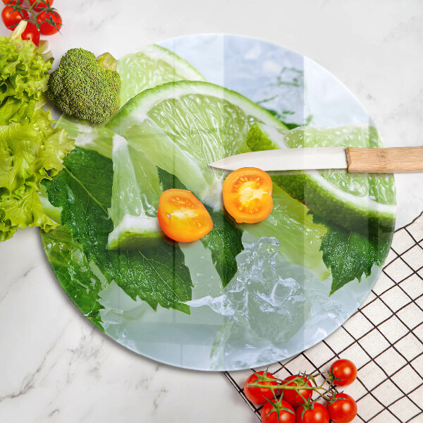 Glas Ceranfeldabdeckung Spritzschutz Limette Minze und Eis