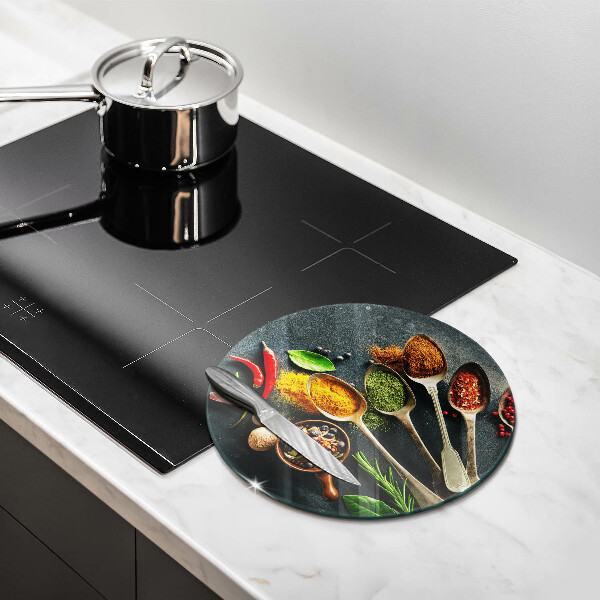 Glas Ceranfeldabdeckung Spritzschutz Küchenlöffel mit Gewürzen