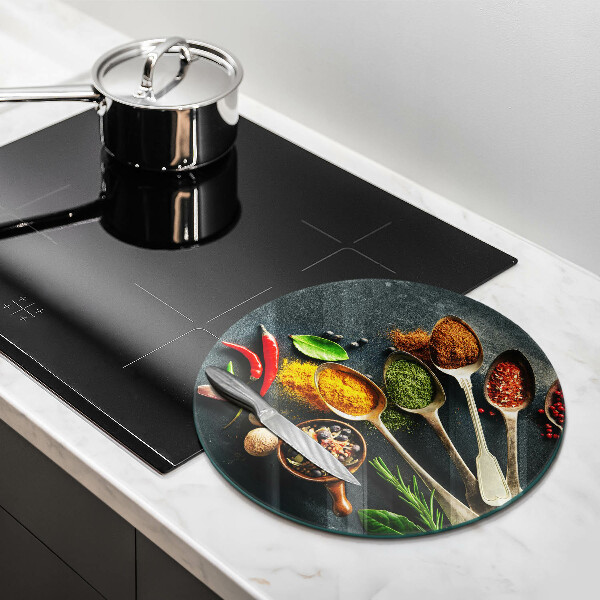 Glas Ceranfeldabdeckung Spritzschutz Küchenlöffel mit Gewürzen