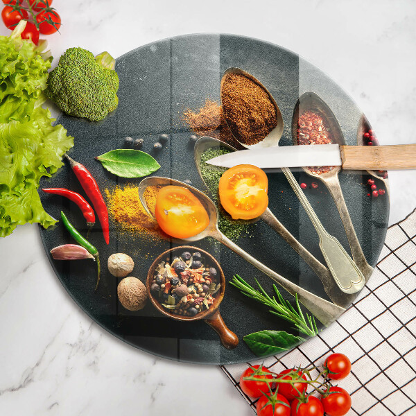 Glas Ceranfeldabdeckung Spritzschutz Küchenlöffel mit Gewürzen