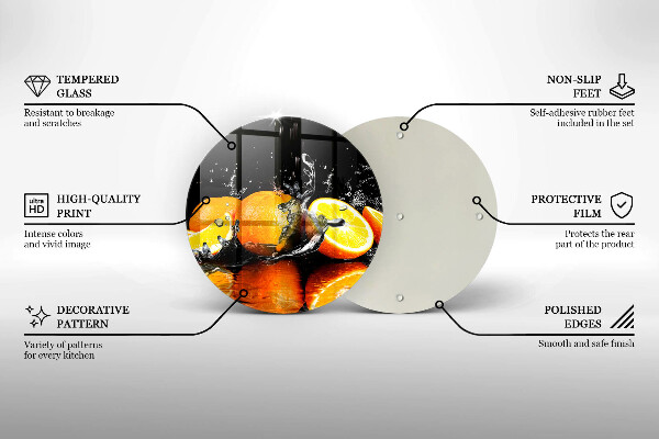 Glas Ceranfeldabdeckung Spritzschutz Saftige Orangenfrucht