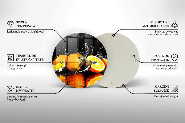Glas Ceranfeldabdeckung Spritzschutz Saftige Orangenfrucht