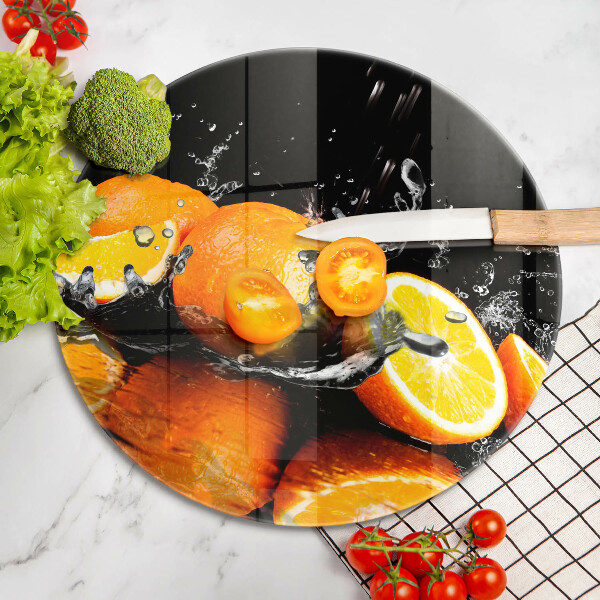 Glas Ceranfeldabdeckung Spritzschutz Saftige Orangenfrucht