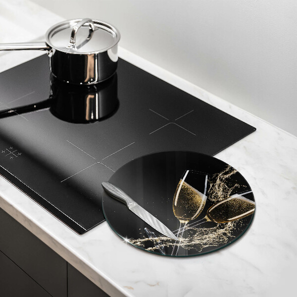 Glas Ceranfeldabdeckung Spritzschutz Gläser Champagner