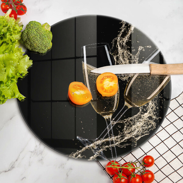 Glas Ceranfeldabdeckung Spritzschutz Gläser Champagner