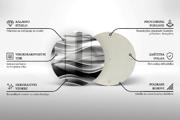 Glas Ceranfeldabdeckung Spritzschutz Abstraktion sanfte Linien