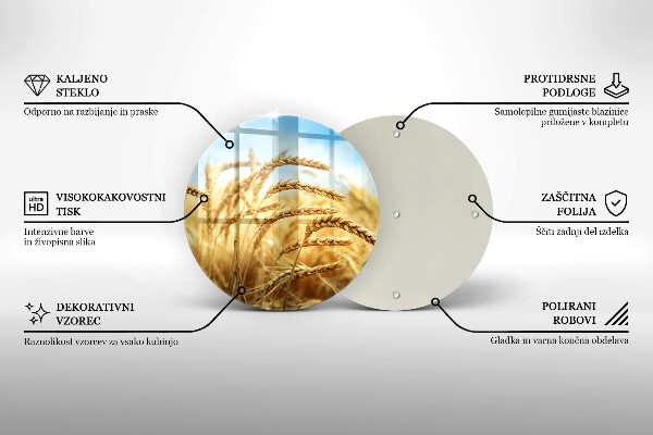 Glas Ceranfeldabdeckung Spritzschutz Getreideähren auf dem Feld