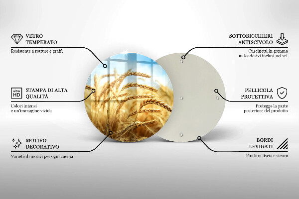 Glas Ceranfeldabdeckung Spritzschutz Getreideähren auf dem Feld