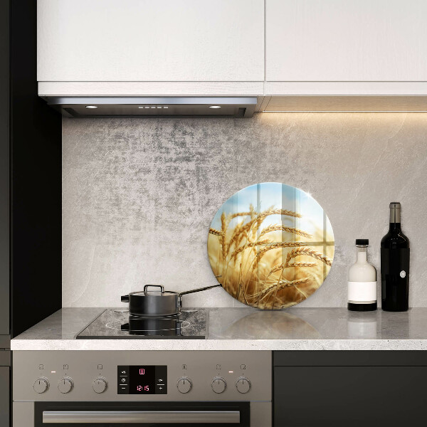 Glas Ceranfeldabdeckung Spritzschutz Getreideähren auf dem Feld