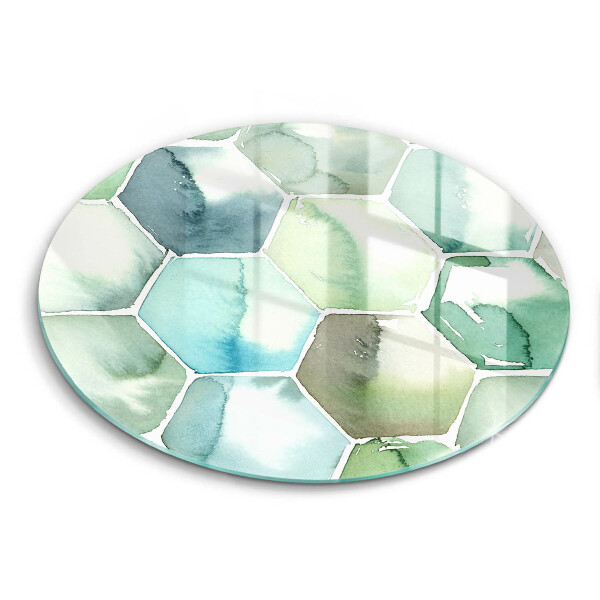 Glas Herdabdeckplatte Aquarell-Sechsecke