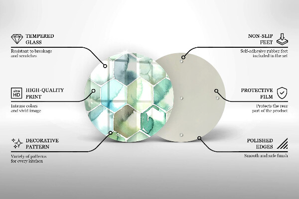 Glas Herdabdeckplatte Aquarell-Sechsecke