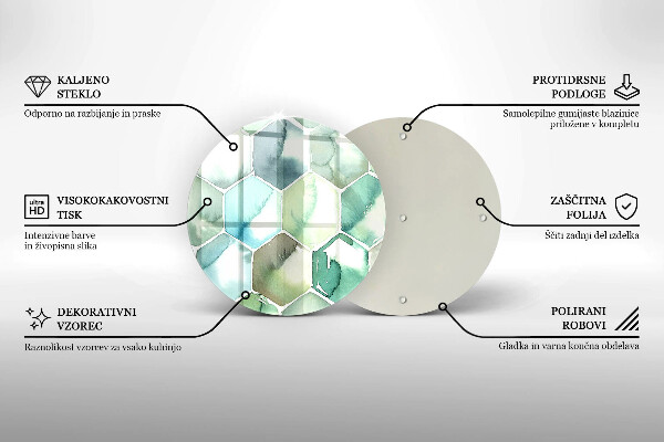Glas Herdabdeckplatte Aquarell-Sechsecke