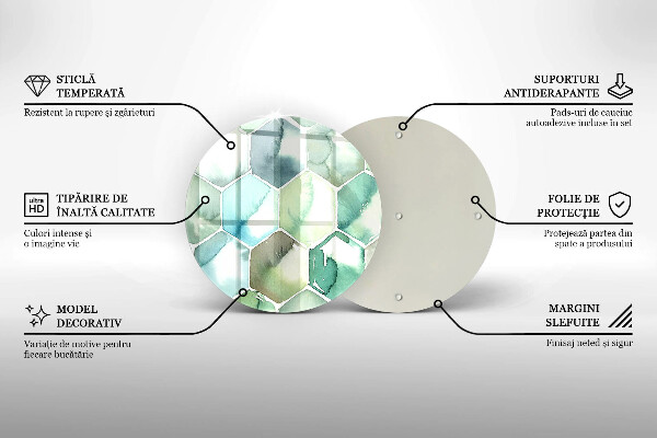 Glas Herdabdeckplatte Aquarell-Sechsecke